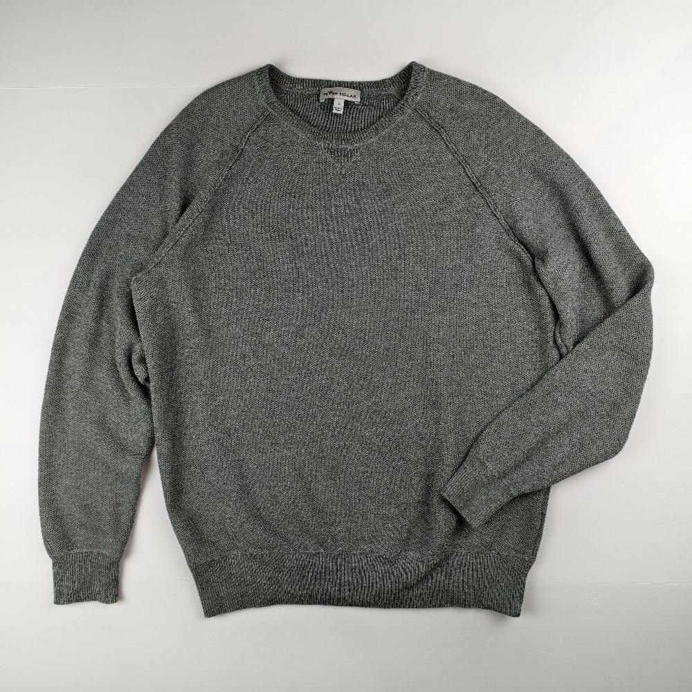 ⛳Peter Millar Gray Knit Crewneck Sweater | Size L | Fall Golf Business Causal